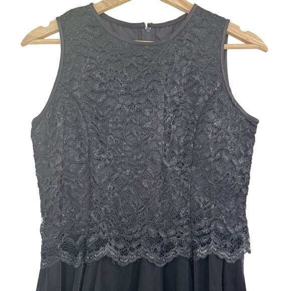 Vintage Jessica McClintock Girls Black Lace Chiffon Party Dress Size 12 Pre Teen - Picture 2 of 8